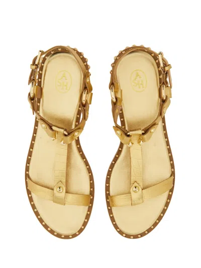 Ash Patsy Bis Studded Leather Sandals In Burgundy