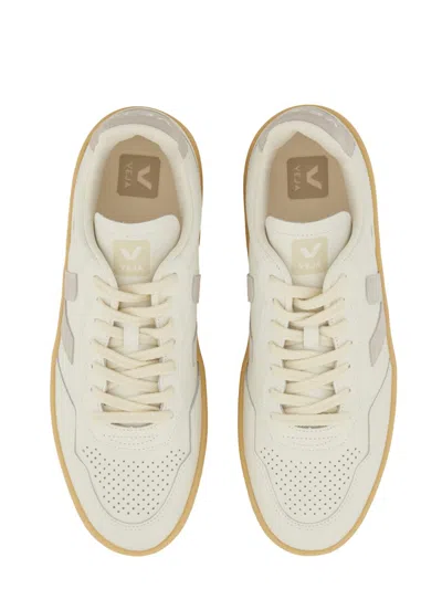 Veja V-90 O.t. Leather Men Sneaker In White Light Grey In Gray