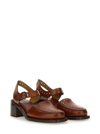 Hereu 50mm Picada Buckle-fastening Perforated Pumps In Brown