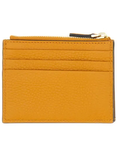 Valentino Garavani Rockstud Studded Leather Wallet In Yellow