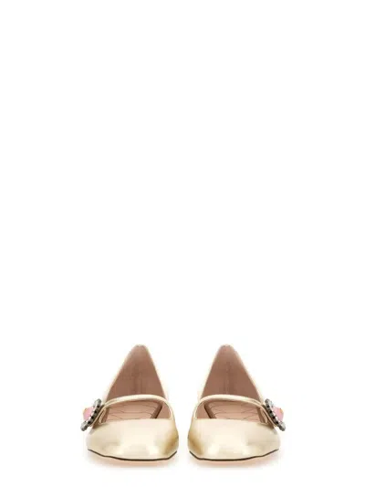 Valentino Garavani Floral Embellished Ballets Metallic Finish In Multicolor