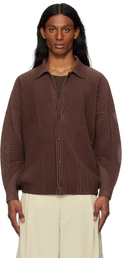 Issey Miyake Brown Outer Mesh Jacket In Brown