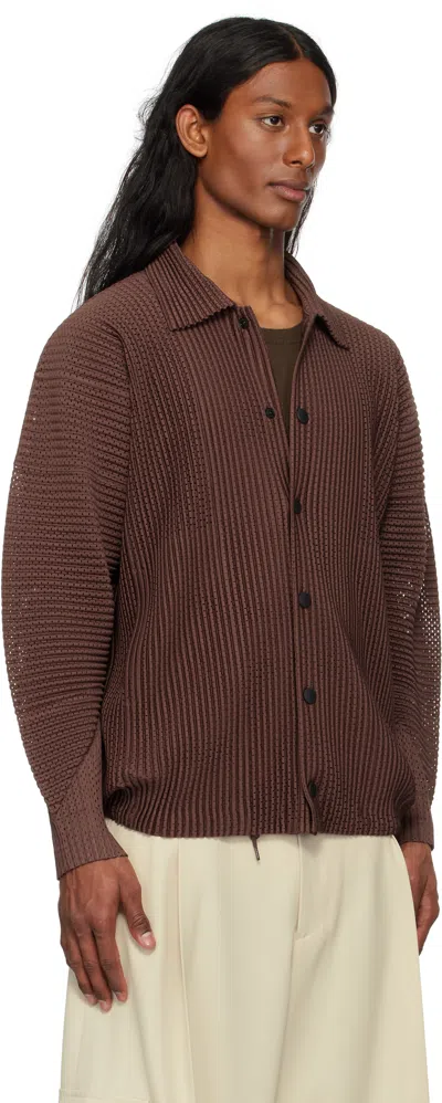 Issey Miyake Brown Outer Mesh Jacket In Brown