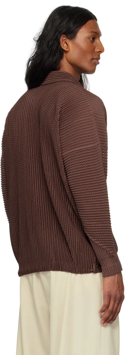 Issey Miyake Brown Outer Mesh Jacket In Brown