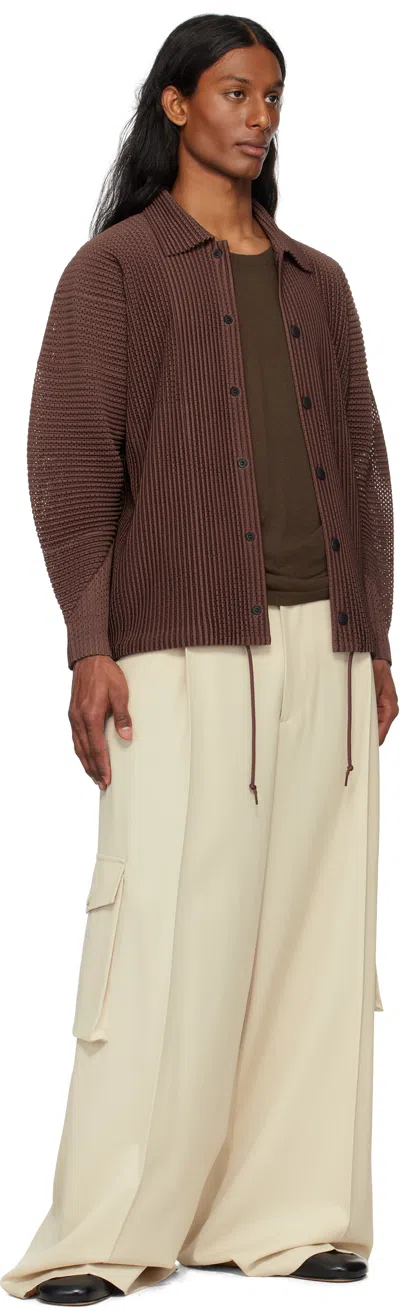 Issey Miyake Brown Outer Mesh Jacket In Brown