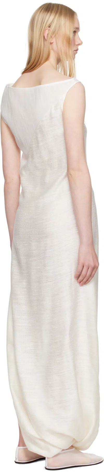 Ruohan White Twist Maxi Dress