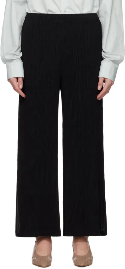 Issey Miyake Black Hatching Bottoms Trousers