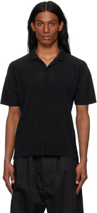 Issey Miyake Midnight Blue Polyester Polo Shirt