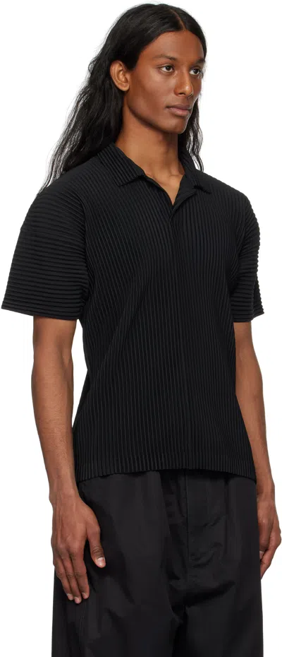 Issey Miyake Midnight Blue Polyester Polo Shirt