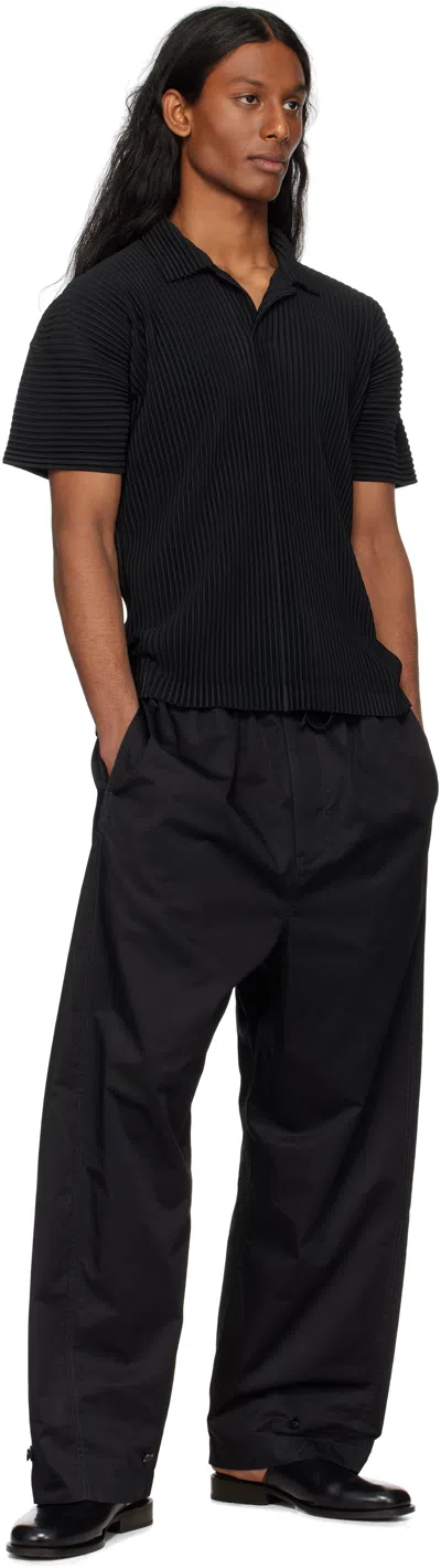 Issey Miyake Midnight Blue Polyester Polo Shirt