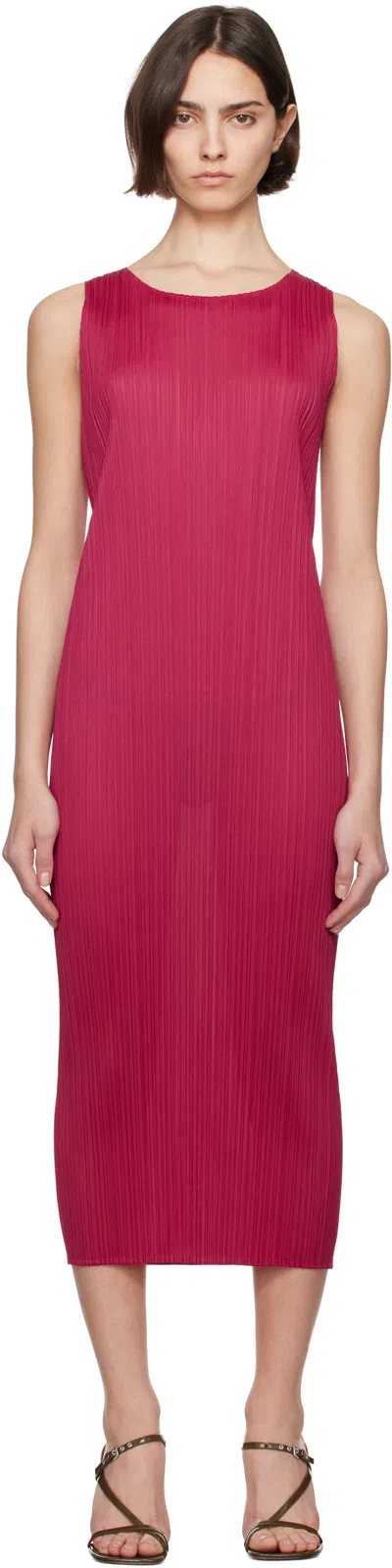 Issey Miyake Pink New Colorful Basics 4 Maxi Dress