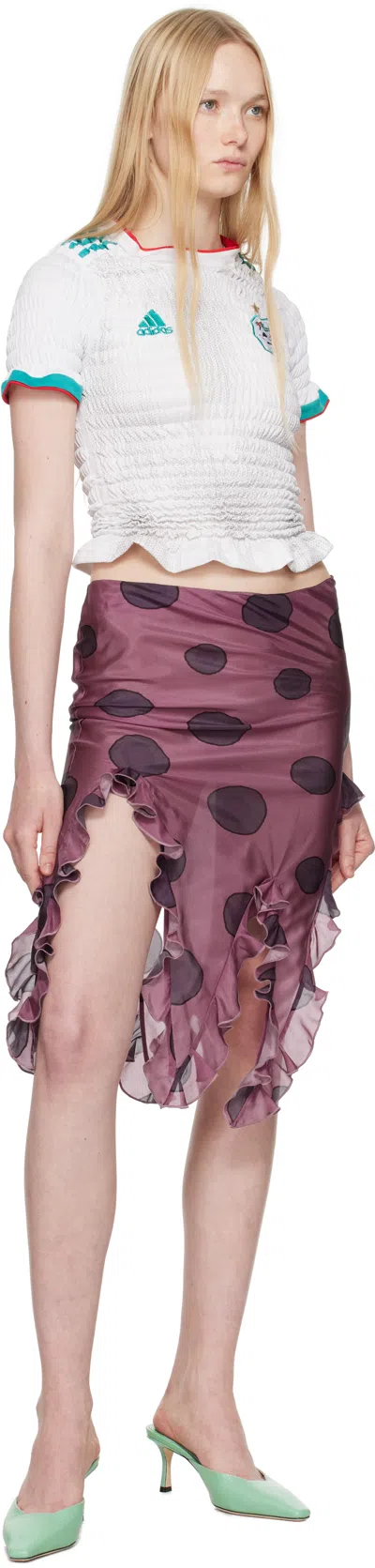 Conner Ives White Reconstituted Shirred Henley Polo