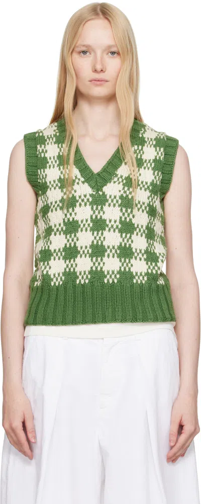 Ymc You Must Create Sleeveless Knitted Vest In Green