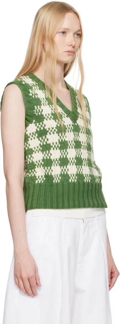 Ymc You Must Create Sleeveless Knitted Vest In Green