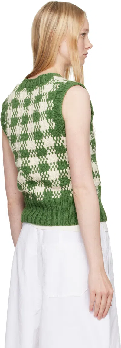 Ymc You Must Create Sleeveless Knitted Vest In Green