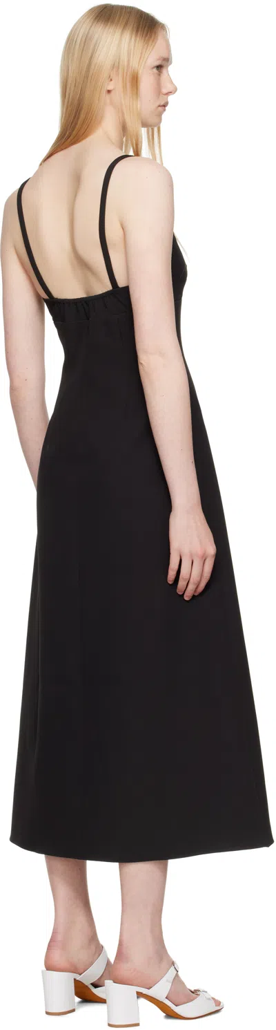Sandy Liang Pilton Rosette Midi Dress In Black