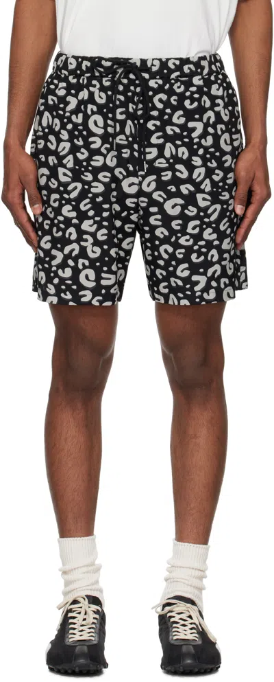 Takahiromiyashita The Soloist Black & Gray Leopard Shorts