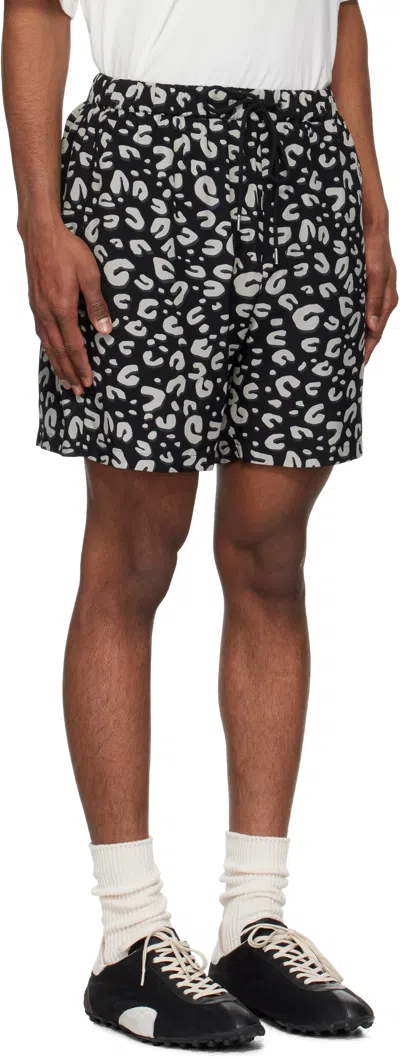 Takahiromiyashita The Soloist Black & Gray Leopard Shorts