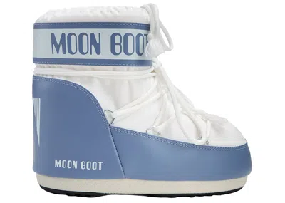 Pre-owned Moon Boot Men's  Icon Low Nylon Boot Sneakers In Elephant Grey White In Gray