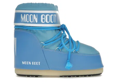 Pre-owned Moon Boot Men's  Icon Low Nylon Boot Sneakers In Alaskan Blue