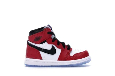 Pre-owned Jordan 1 Retro High Spiderman Origin Story Sneakers In Gym Red/black/white In Multi