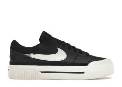 Pre-owned Nike Court Legacy Lift Sail (women's) Sneakers In Black/white/team Orange In Multi