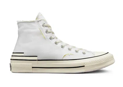 Pre-owned Converse Chuck Taylor All Star 70 Hi Hacked Heel Edge Glow Sneakers In White/laser Lemon/egret