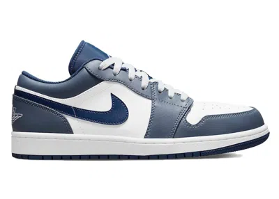 Pre-owned Jordan 1 Low Sneakers In White/slate Blue/navy In Multi