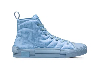Pre-owned Dior B23 High Top Erl  Oblique Mirage Quilted Technical Fabric With Swirl Motif Sneakers In Blue