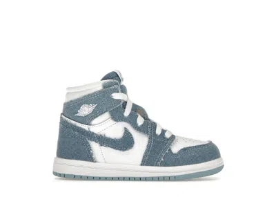Pre-owned Jordan 1 Retro High Og Denim Sneakers In White/worn Blue/metallic Gold In Multi