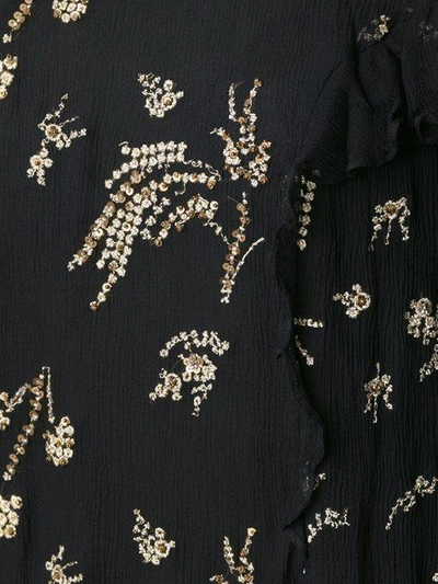 Shop Suno Semi-transparentes Kleid Mit Rüschen In Black/gold