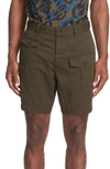 Dsquared2 Cotton Twill Cargo Shorts, Military Green