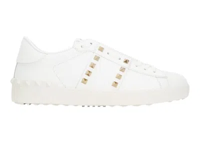 Pre-owned Valentino Garavani Men's  Rockstud Untitled Sneakers In White/platinum/finish Stud