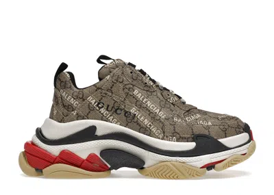 Pre-owned Gucci X Balenciaga The Hacker Project Triple S (women's) Sneakers In Beige/ebony In Multi