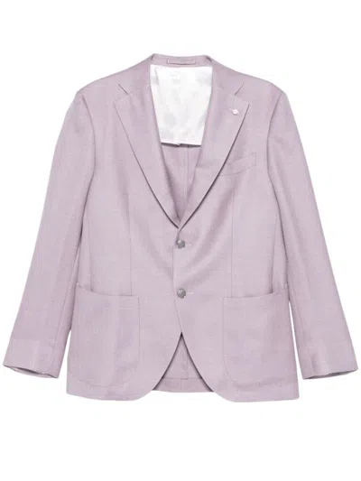 Luigi Bianchi Jacket Linen Buttoned Cuffs In Pink