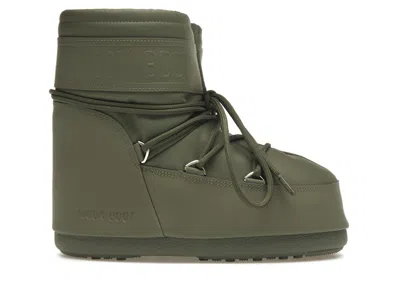 Pre-owned Moon Boot Icon Rubber Low Boot Sneakers In Khaki In Brown