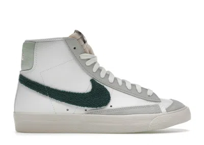 Pre-owned Nike Blazer Mid 77 Vintage Chenille Swoosh (women's) Sneakers In Summit White/gorge Green In Multi