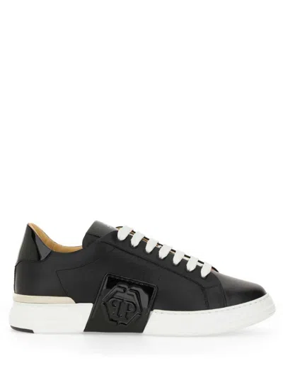 Philipp Plein Black Calf Leather Sneakers