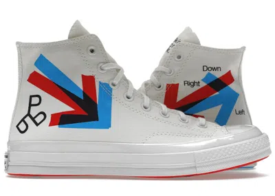 Pre-owned Converse Chuck Taylor All Star 70 Hi Patta Experimental Jetset Sneakers In White/fiery Red/diva Blue In Multi