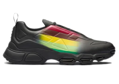 Pre-owned Prada Men's  Collision Cross Sneaker Sneakers In Black/apple Green In Multi