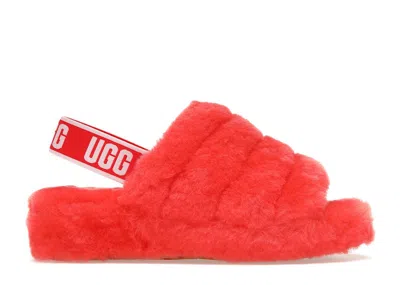 Pre-owned Ugg Fluff Yeah Slide Currant (women's) Sneakers In Red