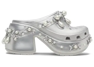 Pre-owned Crocs Siren Clog Simone Rocha Spiked Sneakers In Silver
