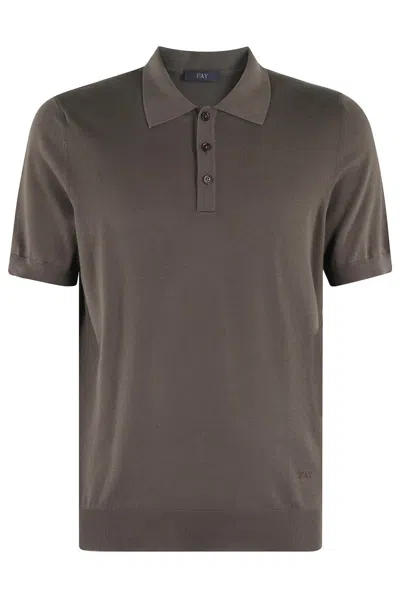 Fay Polo Shirt With Short Sleeves And Ribbed Hem