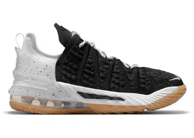 Pre-owned Nike Lebron 18 Gum Sneakers In Black/white/gum Med Brown