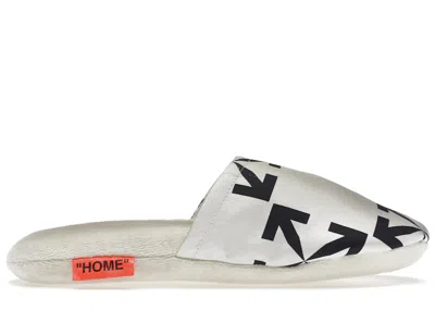Pre-owned Off-white Off Arrow Pattern Slippers In White/black In Multi