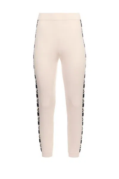Elisabetta Franchi Butter-colored Trousers With Side Print