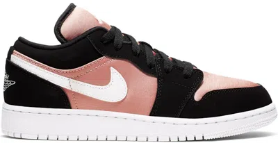 Pre-owned Jordan 1 Low Sneakers In Black/white/rose Gold In Multi