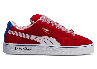 Pre-owned Puma Suede Xl Hello Kitty And Friends Red Bow (women's) Sneakers In For All Time Red/ White/mountain