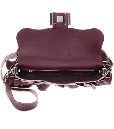 Shop Fendi Baguette Wave Leather Shoulder Bag In Lordeaux+rutheeium Ultra Llack