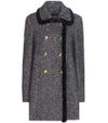 DOLCE & GABBANA Fur-trimmed virgin wool and silk-blend coat